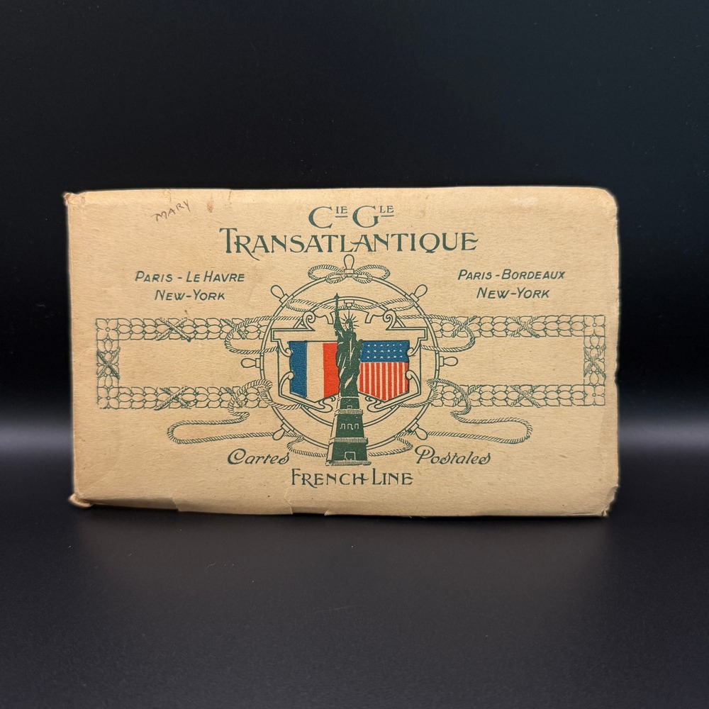 Vintage French Line Cie Gle Transatlantique Postcard Booklet Le Havre Souvenir